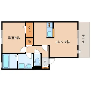 奈良県北葛城郡河合町星和台1丁目【アパート】の間取り