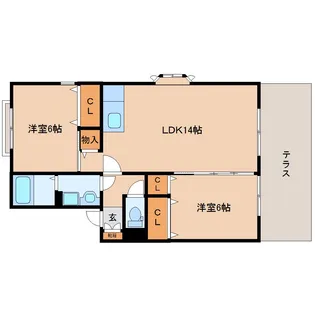 パークヒル北山B棟【1階】の間取り
