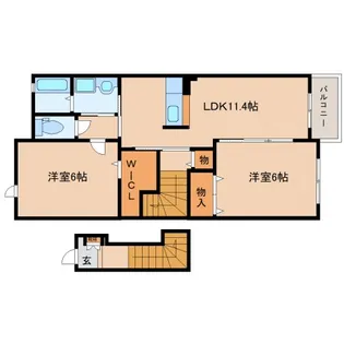 奈良県北葛城郡上牧町下牧1丁目【アパート】の間取り