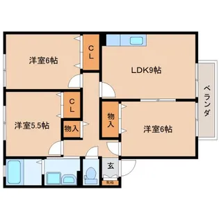 シャルマン弐番館A【2階】の間取り