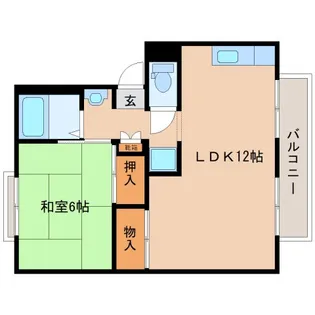 奈良県生駒郡斑鳩町目安北2丁目【アパート】の間取り