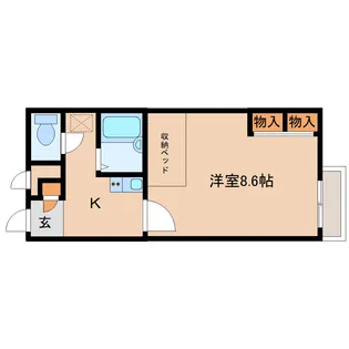 奈良県生駒郡斑鳩町興留6丁目【アパート】の間取り