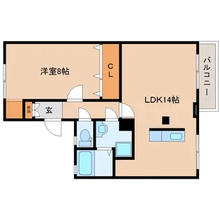 奈良県生駒郡斑鳩町興留6丁目【アパート】の間取り