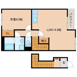 奈良県北葛城郡河合町大字穴闇【アパート】の間取り