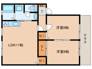 メープルハイツB棟【1階】の間取り