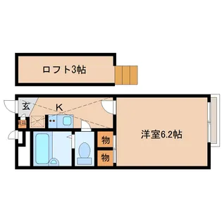 レオパレスブルースカイ王寺【2階】の間取り