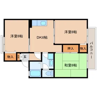 奈良県北葛城郡王寺町本町2丁目【アパート】の間取り