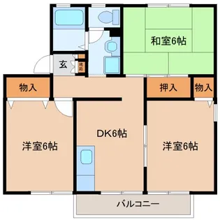 奈良県生駒郡三郷町立野南3丁目【アパート】の間取り