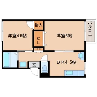 ラフィーネ信貴Ⅰ【2階】の間取り