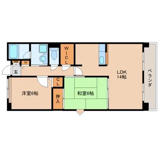 奈良県生駒郡三郷町立野北2丁目【マンション】の間取り
