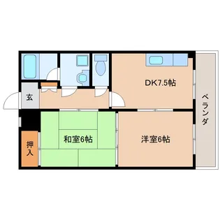 リバーサイド三郷【5階】の間取り