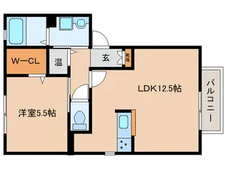 奈良県香芝市尼寺2丁目【アパート】の間取り