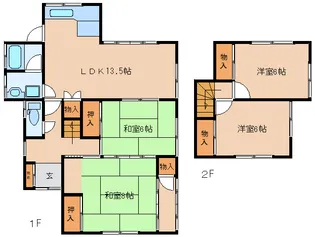 奈良県北葛城郡王寺町畠田6丁目【一戸建】の間取り