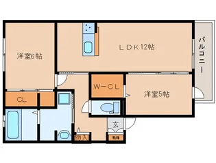 奈良県奈良市押熊町【アパート】の間取り