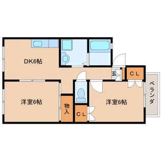 奈良県奈良市中山町【アパート】の間取り