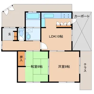 奈良県奈良市西大寺新町2丁目【一戸建】の間取り