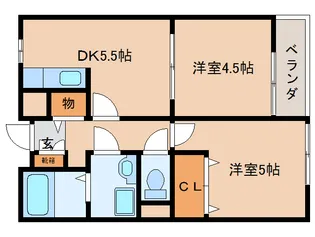 京都府相楽郡精華町桜が丘1丁目【アパート】の間取り