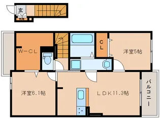 奈良県奈良市宝来4丁目【アパート】の間取り