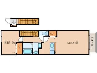 奈良県奈良市四条大路南町【アパート】の間取り