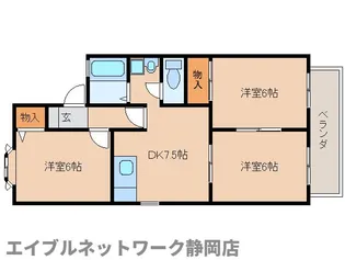 静岡県静岡市葵区上土1丁目【アパート】の間取り