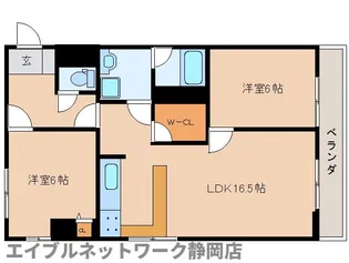 静岡県静岡市葵区安東3丁目【マンション】の間取り