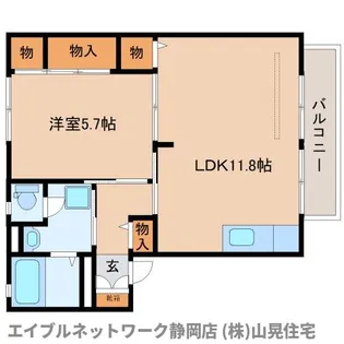 静岡県静岡市葵区井宮町【アパート】の間取り