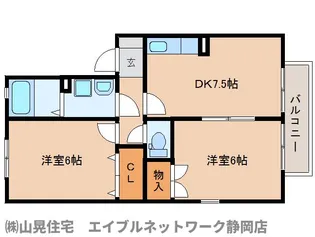 静岡県静岡市葵区大岩町【アパート】の間取り