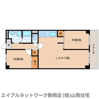 静岡県静岡市葵区大岩町【マンション】の間取り