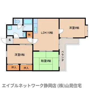 静岡県静岡市葵区大鋸町【マンション】の間取り