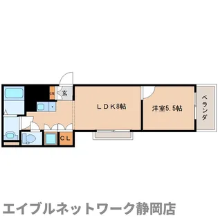 静岡県静岡市葵区音羽町【マンション】の間取り