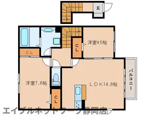 静岡県静岡市葵区川合3丁目【アパート】の間取り