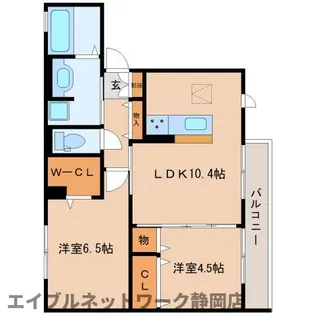 静岡県静岡市葵区川合3丁目【アパート】の間取り