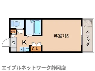 静岡県静岡市葵区川辺町2丁目【マンション】の間取り