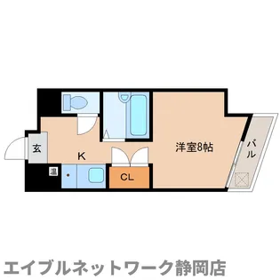 静岡県静岡市葵区川辺町2丁目【マンション】の間取り