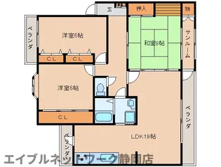 静岡県静岡市葵区北安東2丁目【マンション】の間取り