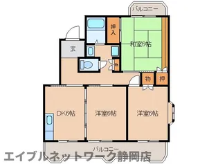 静岡県静岡市葵区北安東3丁目【マンション】の間取り