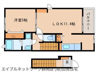 静岡県静岡市葵区北安東3丁目【アパート】の間取り