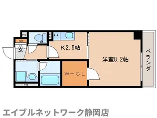 静岡県静岡市葵区七間町【マンション】の間取り