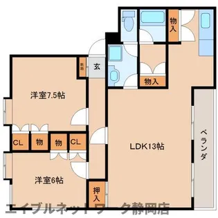 静岡県静岡市葵区昭府1丁目【マンション】の間取り