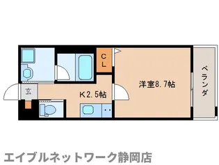 静岡県静岡市葵区昭和町【マンション】の間取り