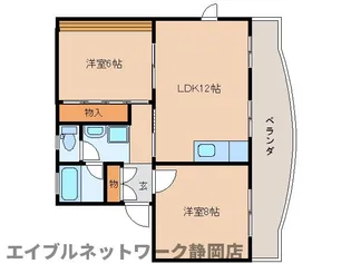 静岡県静岡市葵区新伝馬1丁目【マンション】の間取り
