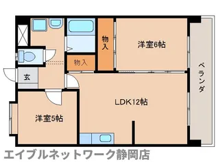 静岡県静岡市葵区新富町6丁目【マンション】の間取り