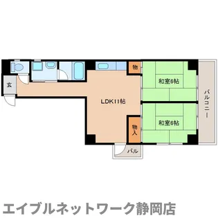 静岡県静岡市葵区鷹匠1丁目【マンション】の間取り