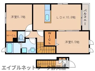 静岡県静岡市葵区建穂2丁目【アパート】の間取り
