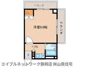 静岡県静岡市葵区田町3丁目【マンション】の間取り