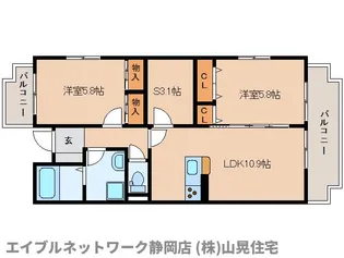 静岡県静岡市葵区千代田4丁目【マンション】の間取り