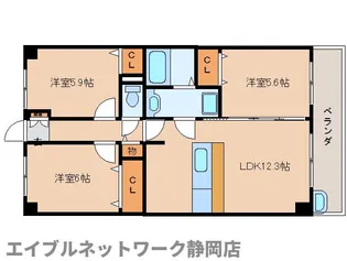 静岡県静岡市葵区千代田7丁目【マンション】の間取り