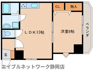 静岡県静岡市葵区常磐町2丁目【マンション】の間取り