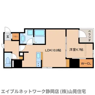 静岡県静岡市葵区東静岡1丁目【マンション】の間取り