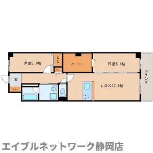 静岡県静岡市葵区長沼南【マンション】の間取り